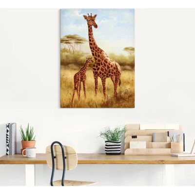 ARTland - Giraffe - 30x40 cm - Braun - Leinwandbild ARTland - Giraffe - 30x40 cm - Braun - Leinwandbild