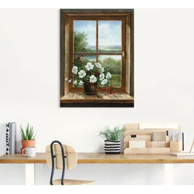 ARTLAND Blumen am Fenster Wandbild - Outdoor Wanddekoration ARTLAND Blumen am Fenster Wandbild - Outdoor Wanddekoration