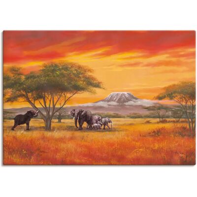 ARTLAND Elefanten Wandbild - Hochwertiges Leinwand & Alubild ARTLAND Elefanten Wandbild - Hochwertiges Leinwand & Alubild