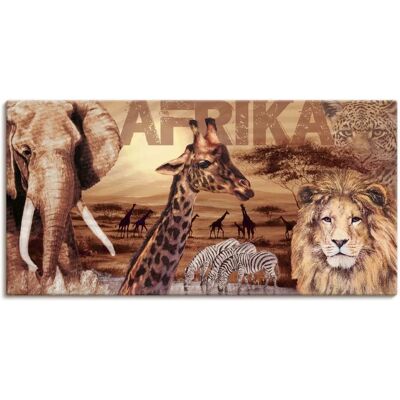 ARTLAND Afrika Wandbild - Wildtiere - Braun - 150x75cm ARTLAND Afrika Wandbild - Wildtiere - Braun - 150x75cm