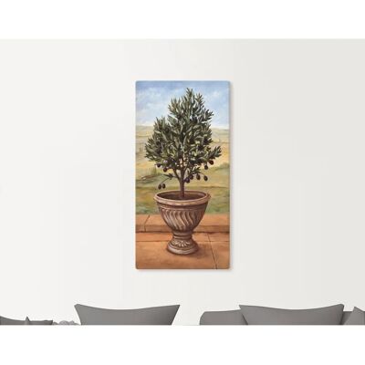ARTLAND Olivenbaum Wandbild - Grün, 30x60cm, Leinwand & Aluminium ARTLAND Olivenbaum Wandbild - Grün, 30x60cm, Leinwand & Aluminium