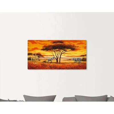 ARTLAND Afrikanische Landschaft II Braunes Wandbild - Leinwand, Metall, Aluminium ARTLAND Afrikanische Landschaft II Braunes Wandbild - Leinwand, Metall, Aluminium