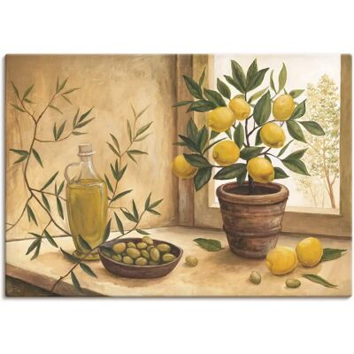 ARTLAND Wandbild "Oliven und Zitronen" - Leinwand, Alu & Poster - 100x70 cm ARTLAND Wandbild "Oliven und Zitronen" - Leinwand, Alu & Poster - 100x70 cm