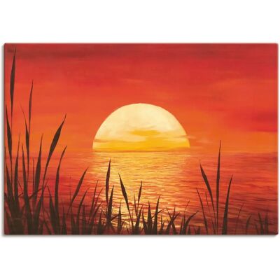 ARTLAND Roter Sonnenuntergang am Ozean Wandbild - Leinwand & Alu ARTLAND Roter Sonnenuntergang am Ozean Wandbild - Leinwand & Alu