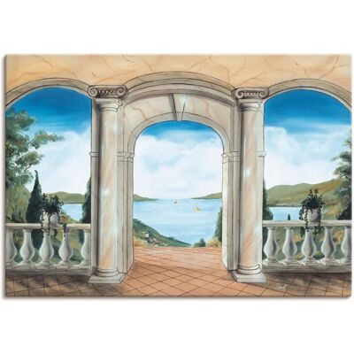 ARTLAND Griechische Terrasse Leinwandbild - 100x70cm ARTLAND Griechische Terrasse Leinwandbild - 100x70cm