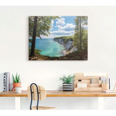 ARTLAND Rügen Küste Wandbild - Leinwand, Poster, Vinylaufkleber - Blau ARTLAND Rügen Küste Wandbild - Leinwand, Poster, Vinylaufkleber - Blau
