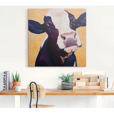 ARTLAND Kuh Gertie - Wandbild - 50x50cm - Leinwand, Poster, Wandaufkleber ARTLAND Kuh Gertie - Wandbild - 50x50cm - Leinwand, Poster, Wandaufkleber