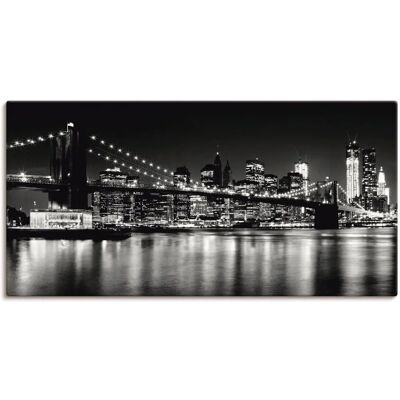 ARTLAND Nächtliche Skyline Manhattan I Wandbild - Schwarz ARTLAND Nächtliche Skyline Manhattan I Wandbild - Schwarz