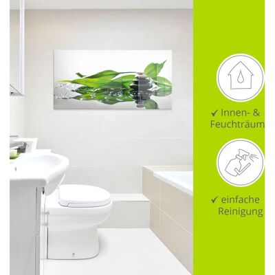 ARTLAND Grünes Zen Glasbild - Spa mit Steinen & Bambus - 125x50cm ARTLAND Grünes Zen Glasbild - Spa mit Steinen & Bambus - 125x50cm