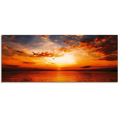 ARTLAND Sonnenuntergang am Strand Glasbild - Modernes Wandbild ARTLAND Sonnenuntergang am Strand Glasbild - Modernes Wandbild