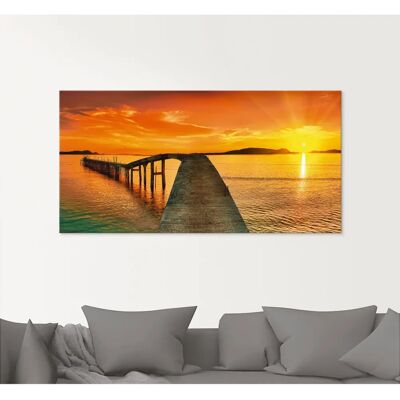 ARTLAND Sonnenaufgang über dem Meer Glasbild - Wasser Landschaft Wanddekoration ARTLAND Sonnenaufgang über dem Meer Glasbild - Wasser Landschaft Wanddekoration