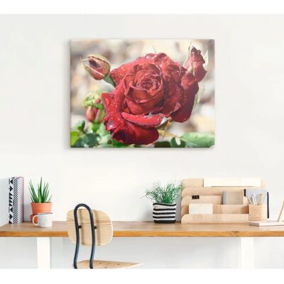 ARTLAND Tröpfchenrose Leinwand 80x60cm - Wandbild ARTLAND Tröpfchenrose Leinwand 80x60cm - Wandbild