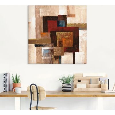 ARTland - Karos Abstrakt II - Beige - Canvas print ARTland - Karos Abstrakt II - Beige - Canvas print