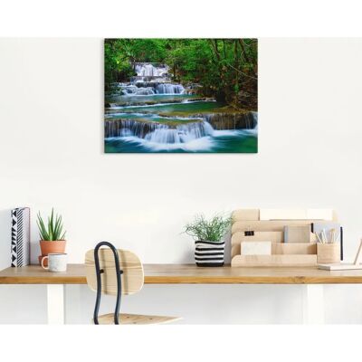 ARTLAND Tiefen Wald Wasserfall Wandbild - Leinwanddruck ARTLAND Tiefen Wald Wasserfall Wandbild - Leinwanddruck