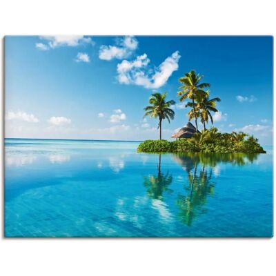 ARTLAND Tropisches Paradies - Insel Palmen Meer Wandbild 120x90cm ARTLAND Tropisches Paradies - Insel Palmen Meer Wandbild 120x90cm