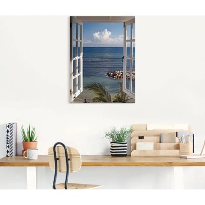 ARTLAND - Fenster zum Paradies - Blau - 30x40 cm - Wandkunst ARTLAND - Fenster zum Paradies - Blau - 30x40 cm - Wandkunst