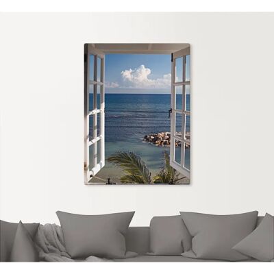 ARTLAND Fenster zum Paradies Blau 60x80cm Wandbild ARTLAND Fenster zum Paradies Blau 60x80cm Wandbild