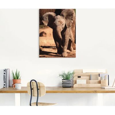 ARTLAND Elefantenbaby Leinwand Wandbild - Hochwertig, Indoor & Outdoor ARTLAND Elefantenbaby Leinwand Wandbild - Hochwertig, Indoor & Outdoor