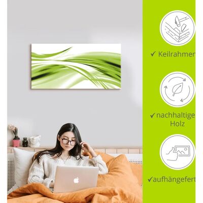 ARTLAND Grüne Welle Wandbild - 100x50 cm ARTLAND Grüne Welle Wandbild - 100x50 cm