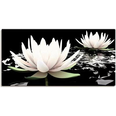 ARTLAND Lotus Wasser Wandbild - Zwei Lotusblumen auf Wasser - 60x30cm ARTLAND Lotus Wasser Wandbild - Zwei Lotusblumen auf Wasser - 60x30cm