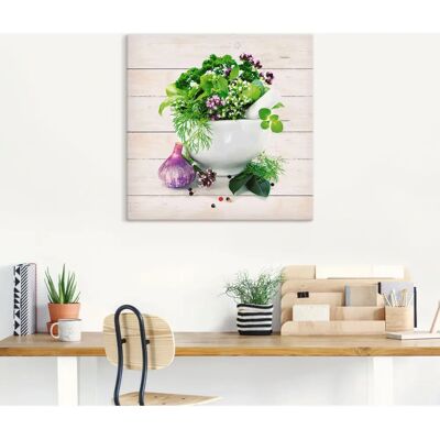 ARTLAND - Heilkräuter auf weißem Hintergrund Küche - 30x30 cm ARTLAND - Heilkräuter auf weißem Hintergrund Küche - 30x30 cm