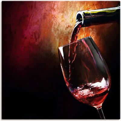 ARTLAND - Wein - Rotwein - 30x30 cm - Rot - Wall art ARTLAND - Wein - Rotwein - 30x30 cm - Rot - Wall art