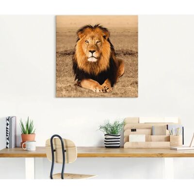 ARTLAND - Löwe - 30x30 cm - braun - Wall art ARTLAND - Löwe - 30x30 cm - braun - Wall art