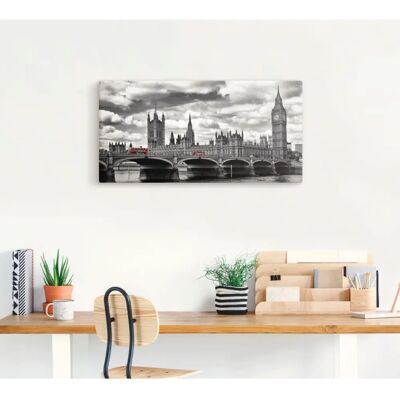 ARTLAND London Westminster Bridge & Red Buses - Leinwandbild ARTLAND London Westminster Bridge & Red Buses - Leinwandbild