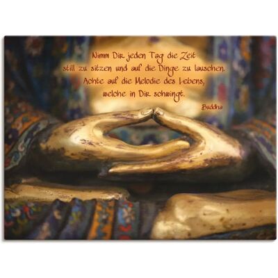 ARTLAND Weisheit Leinwandbild - Religiös, Gold, 60x45cm ARTLAND Weisheit Leinwandbild - Religiös, Gold, 60x45cm