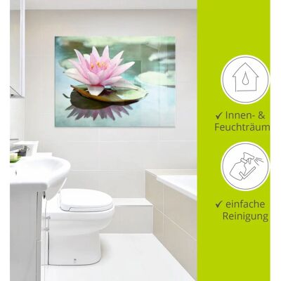 ARTLAND Rosa Seerose Glasbild - Wanddekoration ARTLAND Rosa Seerose Glasbild - Wanddekoration