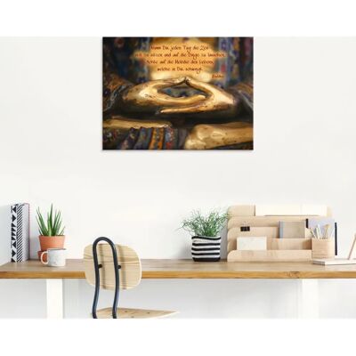 ARTLAND Weisheit Glasbild – 80x60cm, Gold, Religion, Zeitgenössisch ARTLAND Weisheit Glasbild – 80x60cm, Gold, Religion, Zeitgenössisch