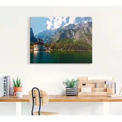 ARTLAND Wandbild St. Bartholomä (Königssee) I - Blau - 80x60cm ARTLAND Wandbild St. Bartholomä (Königssee) I - Blau - 80x60cm