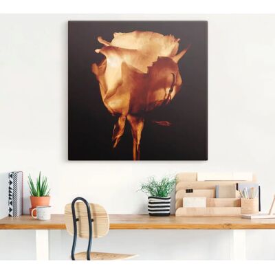 ARTLAND - Vergoldete Rose - 30x30 cm - Wandbild ARTLAND - Vergoldete Rose - 30x30 cm - Wandbild