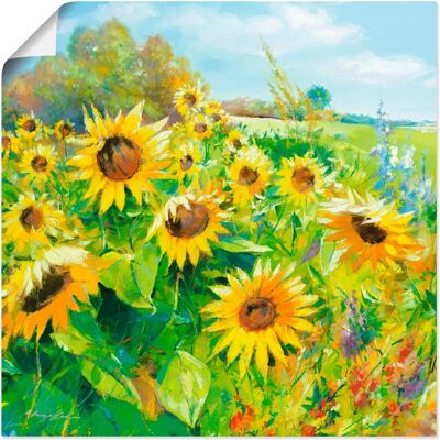 ARTland - Sommerwiese mit Sonnenblumen - 50x50 cm - Wandbild ARTland - Sommerwiese mit Sonnenblumen - 50x50 cm - Wandbild