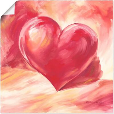 ARTland - Rosa/rotes Herz - 50x50 cm - Rot - wall art ARTland - Rosa/rotes Herz - 50x50 cm - Rot - wall art