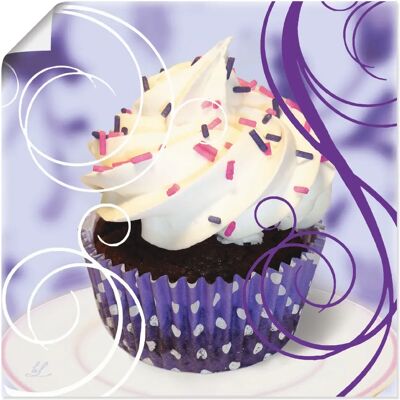 ARTLAND - Cupcake auf violett - Kuchen - Purple - 30x30 cm - Wall art ARTLAND - Cupcake auf violett - Kuchen - Purple - 30x30 cm - Wall art