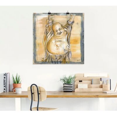 ARTLAND - Fröhlicher Buddha II - beige - 30x30 cm - Wandbild ARTLAND - Fröhlicher Buddha II - beige - 30x30 cm - Wandbild