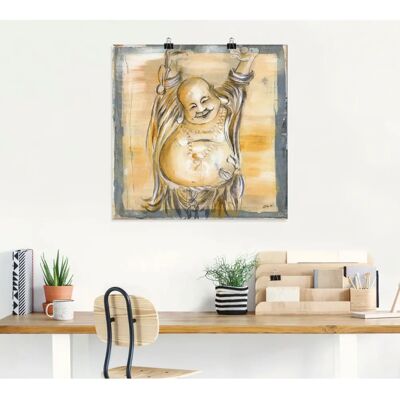 ARTLAND - Fröhlicher Buddha II - beige - 70x70 cm - Wandbild ARTLAND - Fröhlicher Buddha II - beige - 70x70 cm - Wandbild