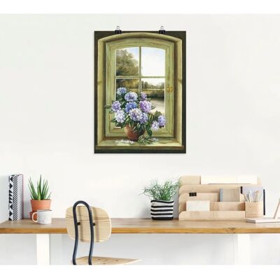 ARTland - Hortensien am Fenster - Green - Wall Art ARTland - Hortensien am Fenster - Green - Wall Art