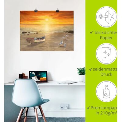 ARTLAND - Möwen - Braun - 80x60 cm - Poster ARTLAND - Möwen - Braun - 80x60 cm - Poster
