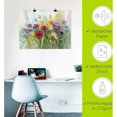 ARTland - Tulpenwiese I - 80x60 cm - Wandkunst ARTland - Tulpenwiese I - 80x60 cm - Wandkunst