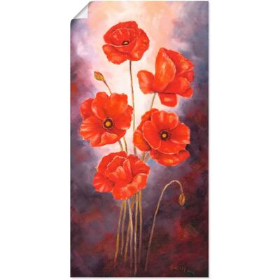 ARTland - Mohn V - 30x60 cm - Rot - Wandkunst ARTland - Mohn V - 30x60 cm - Rot - Wandkunst