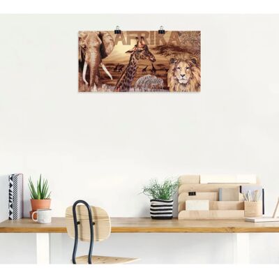 ARTLAND - Afrika Collage - 100x50 cm - Braun - Wall art ARTLAND - Afrika Collage - 100x50 cm - Braun - Wall art