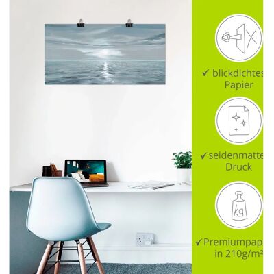 ARTland - Eisblaues Meer - 100x50 cm - Blau - Wandbild ARTland - Eisblaues Meer - 100x50 cm - Blau - Wandbild