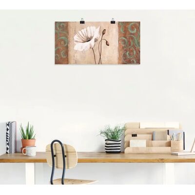 ARTLAND - Mohnblumen mit Ornamenten - 100x50 cm - Wandbild ARTLAND - Mohnblumen mit Ornamenten - 100x50 cm - Wandbild