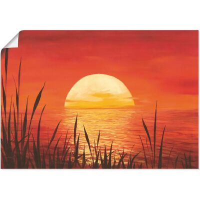 ARTLAND - Roter Sonnenuntergang am Ozean - 70x50 cm ARTLAND - Roter Sonnenuntergang am Ozean - 70x50 cm