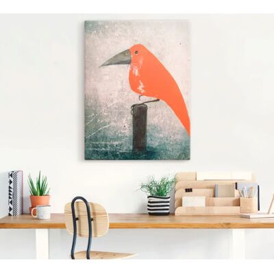 ARTLAND Rotes Vogel Leinwand Wandbild - Vogel, 45x60cm ARTLAND Rotes Vogel Leinwand Wandbild - Vogel, 45x60cm