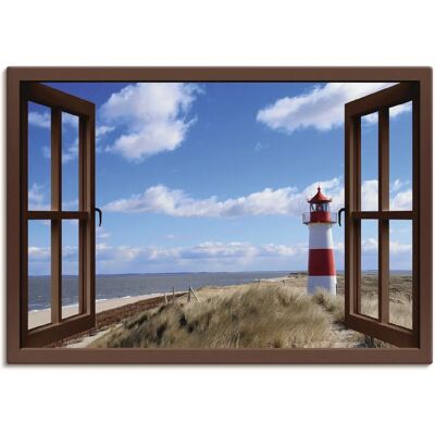 ARTLAND Fensterblick - Leuchtturm Sylt Wandbild - Braun ARTLAND Fensterblick - Leuchtturm Sylt Wandbild - Braun