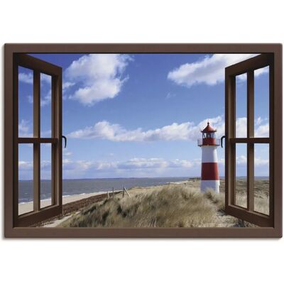 ARTLAND Fensterblick - Leuchtturm Sylt Wandbild - Braun ARTLAND Fensterblick - Leuchtturm Sylt Wandbild - Braun