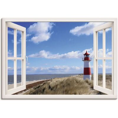 ARTLAND Leuchtturm Sylt Leinwand Wandbild - Fensterblick ARTLAND Leuchtturm Sylt Leinwand Wandbild - Fensterblick